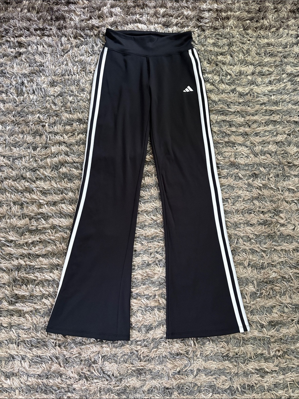 adidas Black Joggers with White Three-Stripes New!